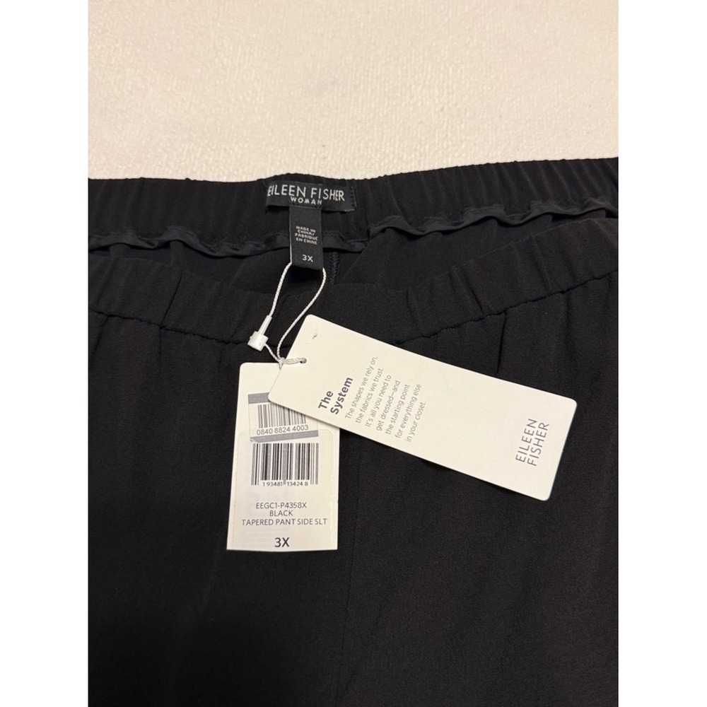NWT Eileen Fisher The System Black Tapered Pant - Picture 3 of 8